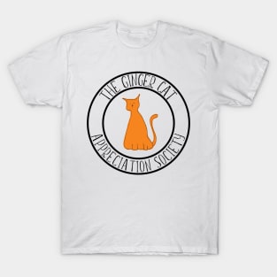 The Ginger Cat Appreciation Society Logo Typography Design T-Shirt